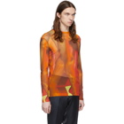 Dries Van Noten Orange and Red Mesh T-Shirt