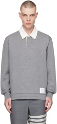 Thom Browne Grey Contrast Collar Polo