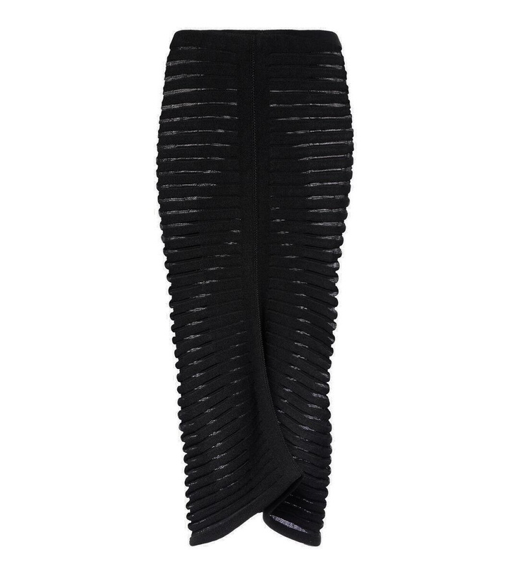 Photo: Alaïa Skeleton knitted midi skirt