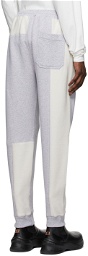 Helmut Lang Grey & Off-White Colorblock Jogger Lounge Pants