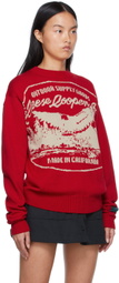 Reese Cooper Red Cotton Sweater