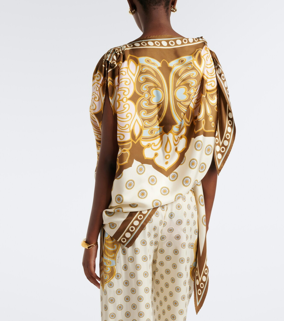 La DoubleJ Full-On printed silk twill top