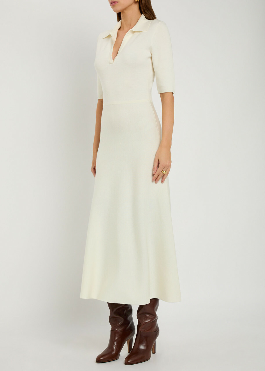 Gabriela Hearst Bradley Wool-blend Midi Dress Ivory
