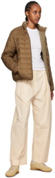 TAION Brown & Beige Quilted Reversible Down Jacket