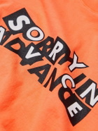 Sorry In Advance - Logo-Print Cotton-Jersey T-Shirt - Orange