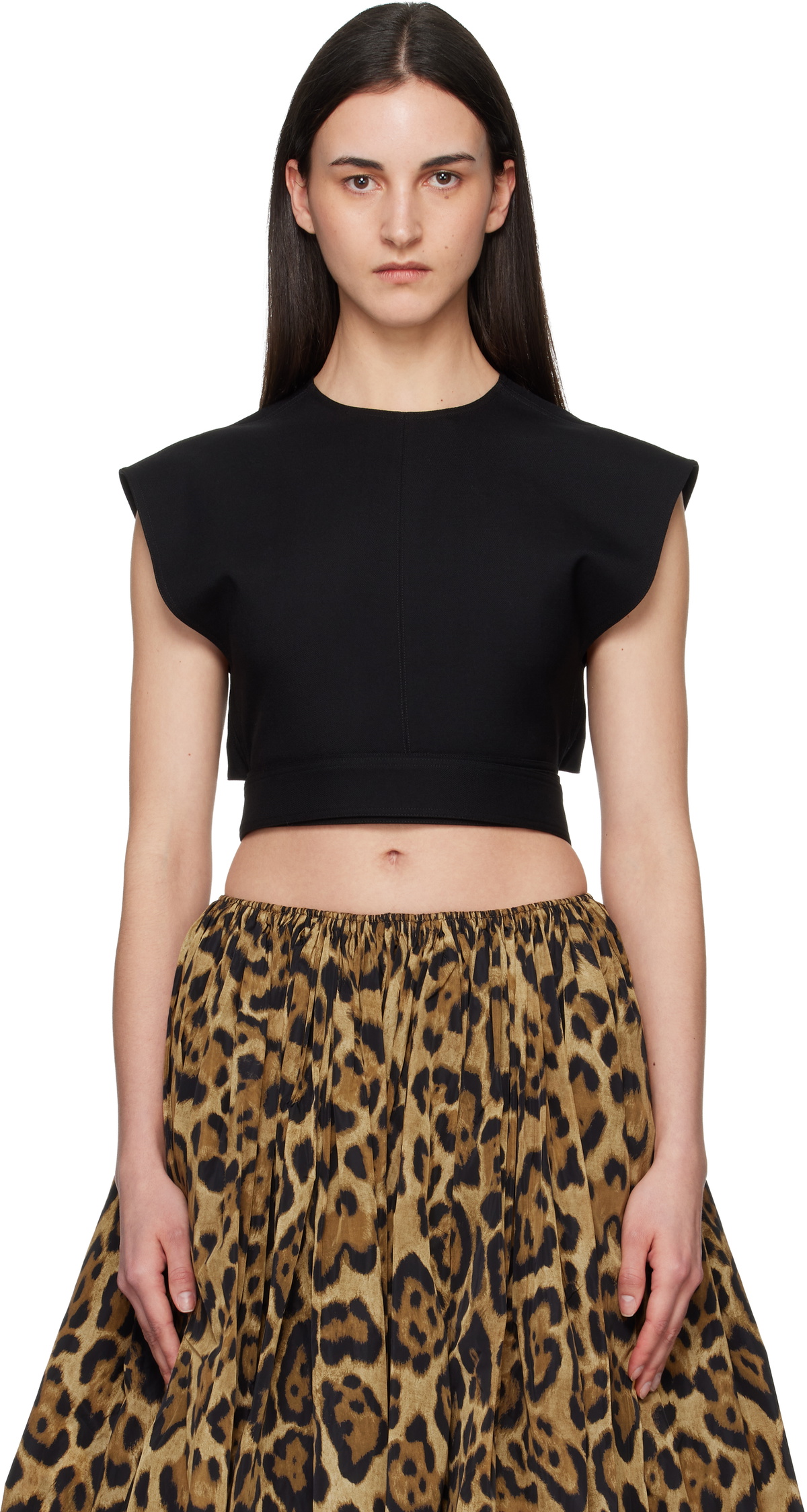 ALAÏA Black Belted Blouse