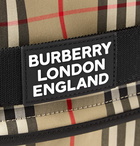 Burberry - Logo-Appliquéd Leather-Trimmed Checked Canvas Backpack - Neutrals