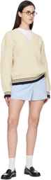 AMI Paris Blue Cotton Elasticated Shorts