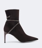 Rene Caovilla Cleo embellished suede ankle boots