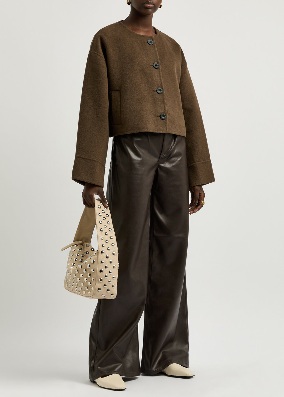Meotine Karla Cropped Wool-blend Jacket Brown