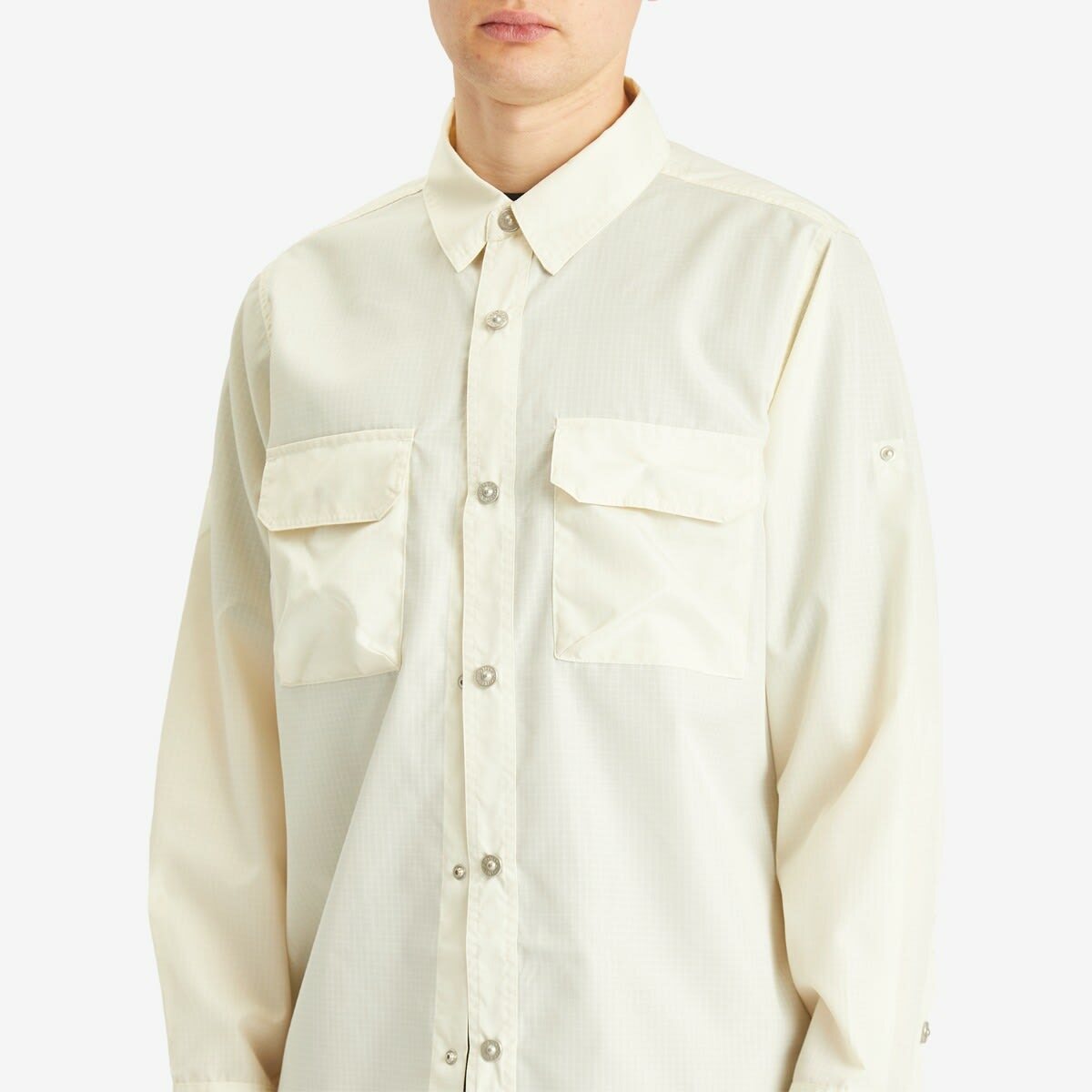 Taion Men's Military Pocket Shirt in Off White