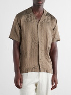 Orlebar Brown - Maitan Villa Camp-Collar Striped Woven Shirt - Brown