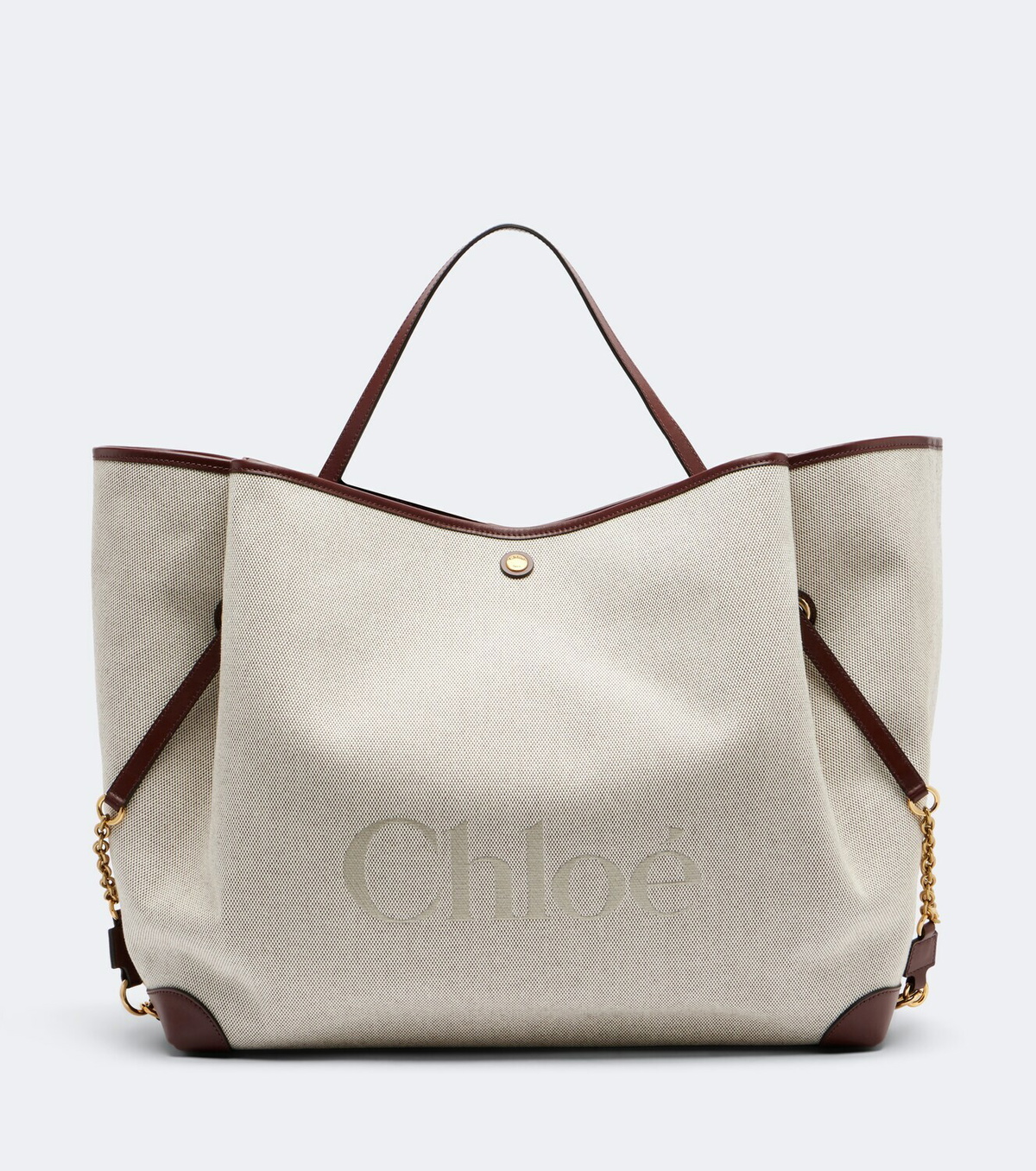 Chloé Chloé Clover leather-trimmed canvas tote bag