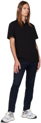 Vince Black Garment-Dyed Polo