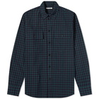 Wood Wood Men's Avenir Check Shirt in Navy