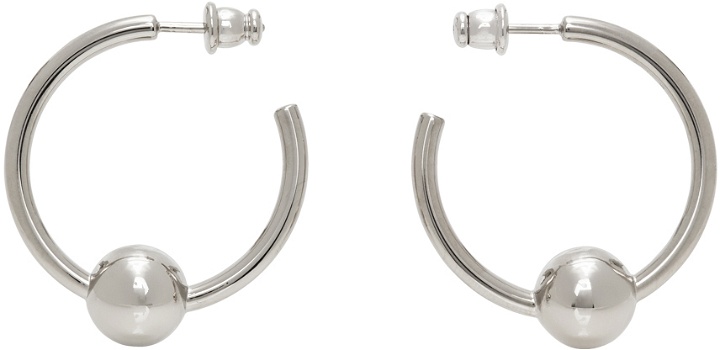 Photo: Jean Paul Gaultier SSENSE Exclusive Silver Les Marins Logo Hoop Earrings