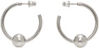 Jean Paul Gaultier SSENSE Exclusive Silver Les Marins Logo Hoop Earrings