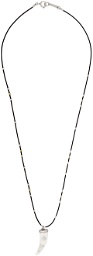 Isabel Marant Black & Off-White Cord Aimable Necklace