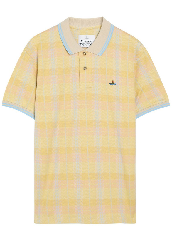 Photo: Vivienne Westwood Logo-embroidered Herringbone Cotton Polo Shirt Yellow