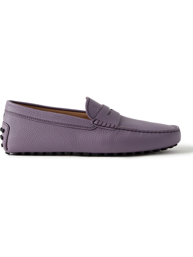 Photo: TOD'S - Gommino Full-Grain Leather Driving Shoes - Purple