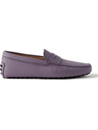 TOD'S - Gommino Full-Grain Leather Driving Shoes - Purple