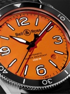 Bell & Ross - BR V2-92 Orange Limited Edition Automatic 41mm Stainless Steel and Rubber Watch, Ref.No. BRV292-O-ST/SRB