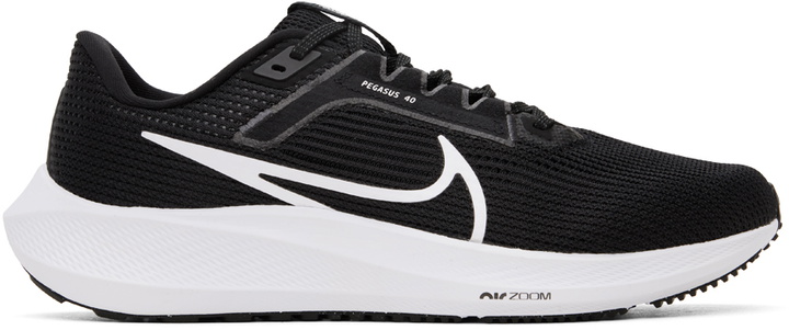 Photo: Nike Black & White Pegasus 40 Sneakers