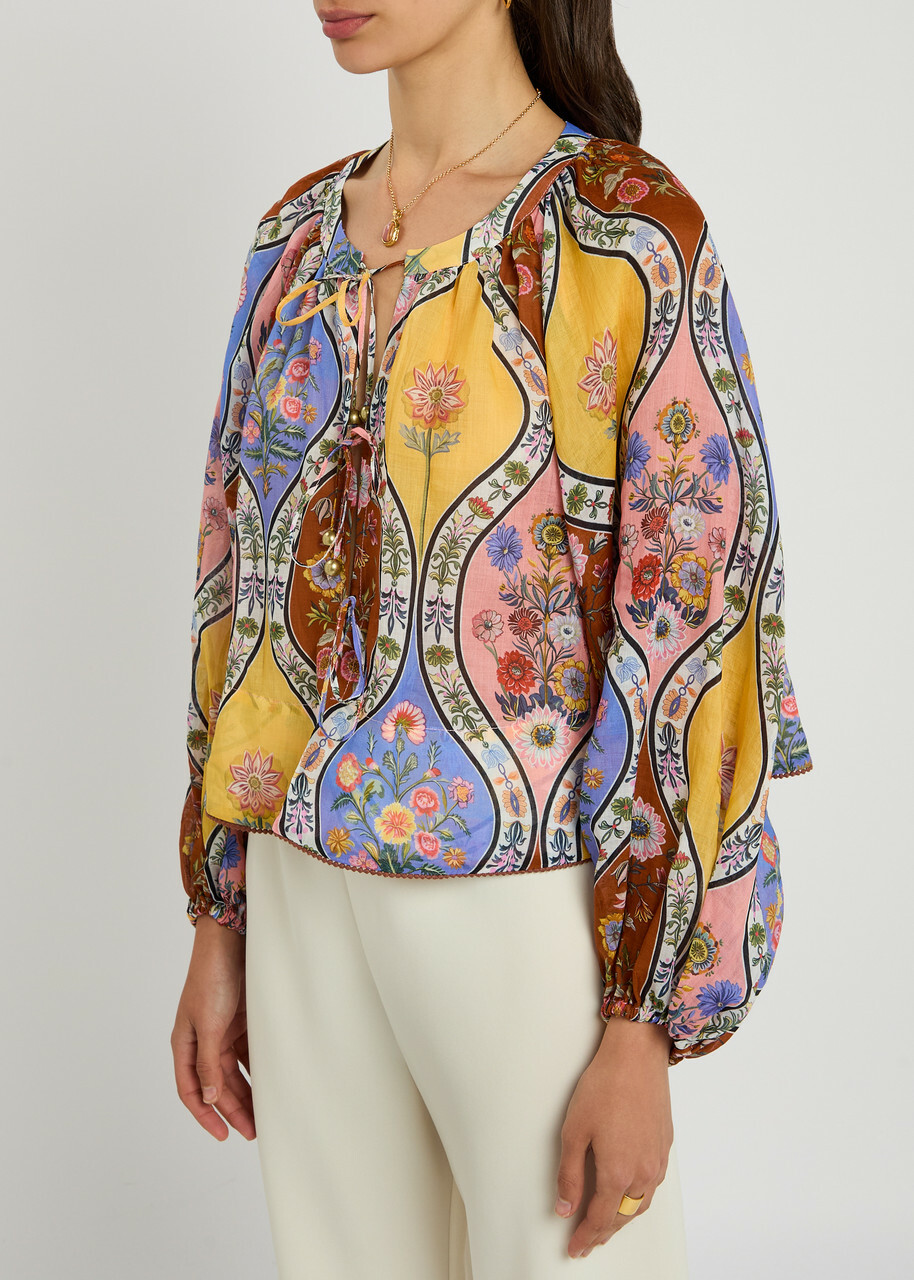 Borgo DE Nor Henri Printed Ramie top Multicoloured