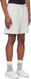 SKIMS Gray Cotton Fleece Relaxed Shorts