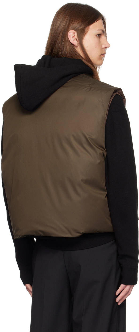 Solid Homme Brown Stand Collar Down Vest