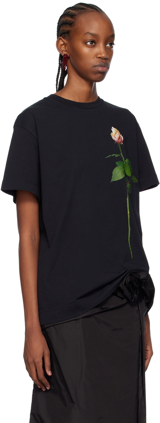 Simone Rocha Black Rose T-Shirt Simone Rocha