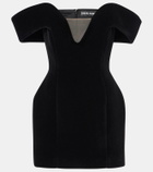 David Koma Off-shoulder velvet corset dress