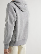 Sacai - MA-1 Nylon-Trimmed Cotton-Blend Jersey Zip-Up Hoodie - Gray