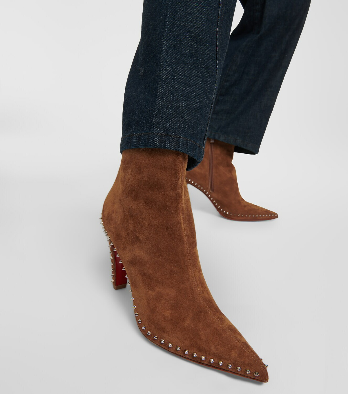 秋冬*CHRISTIAN LOUBOUTIN*Vidura スエードレザーアンクルブーツ Christian Louboutin Vidura studded suede ankle boots