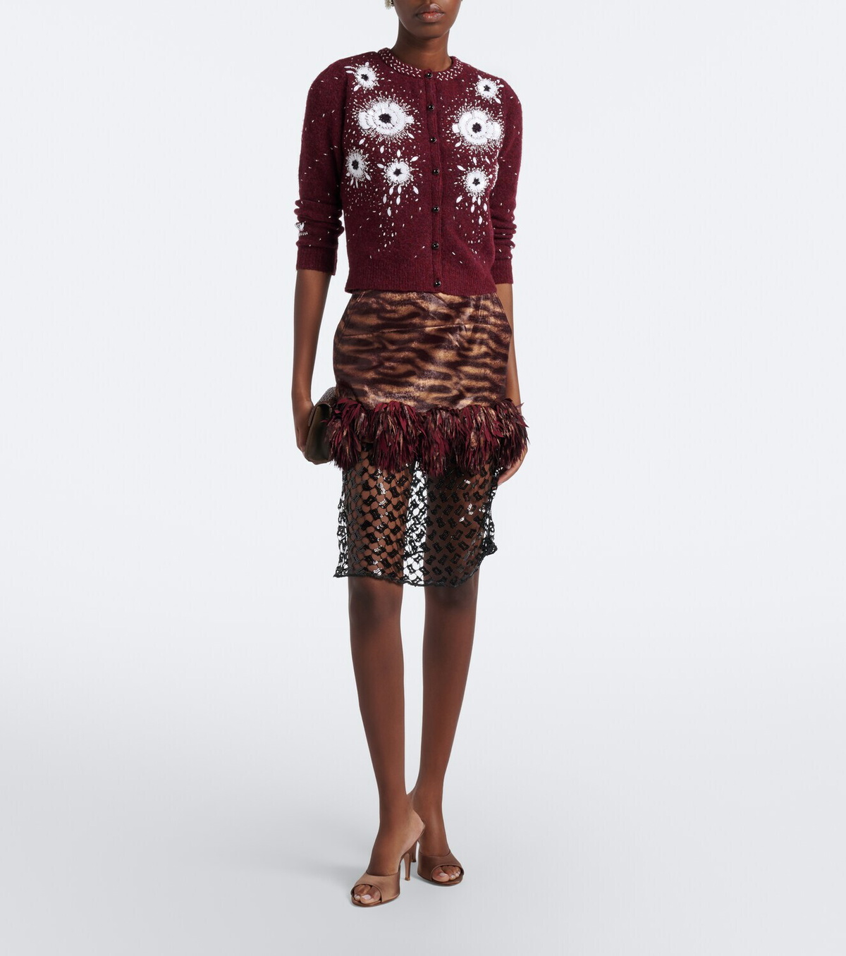 Jacques Wei Fringed paneled sequined miniskirt