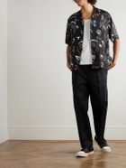 Wacko Maria - Convertible-Collar Printed Woven Shirt - Black