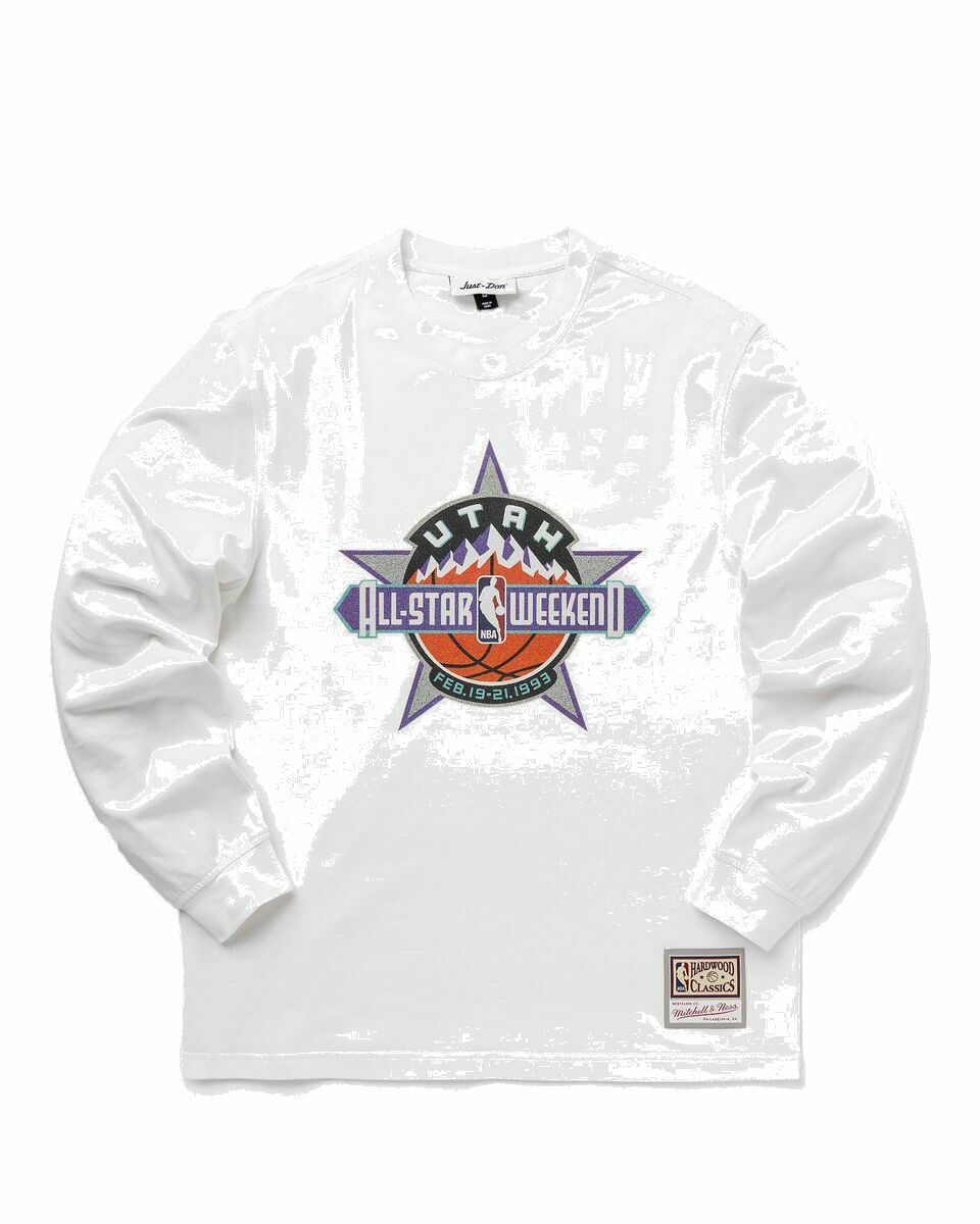 Photo: Mitchell & Ness Just Don Nba Sugar Overlay Ls Tee All Star 1993 White - Mens - Longsleeves/Team Tees