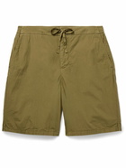 Frescobol Carioca - Sergio Straight-Leg Cotton-Blend Seersucker Drawstring Shorts - Green