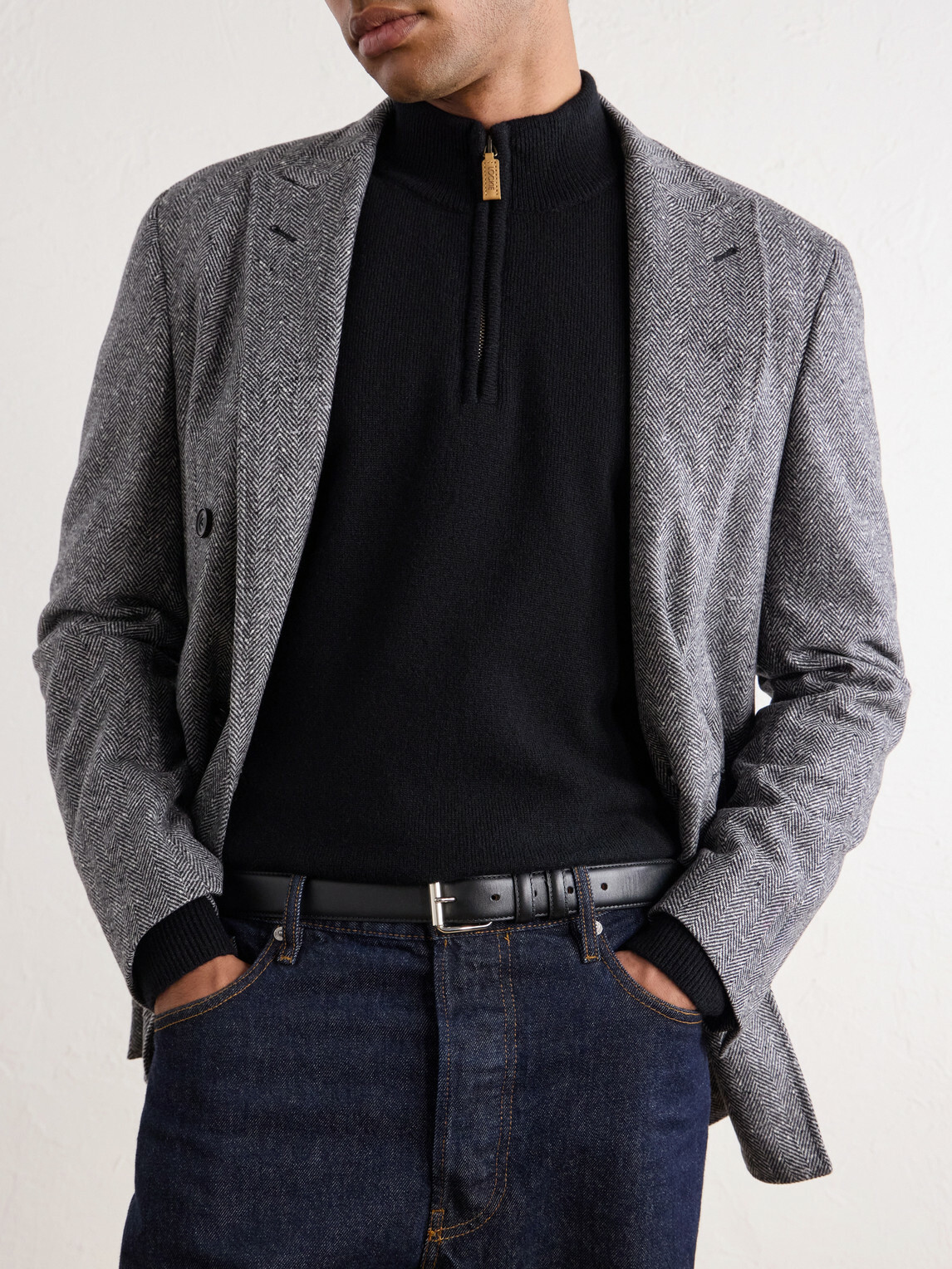 William Lockie - Wool Half-Zip Sweater - Black