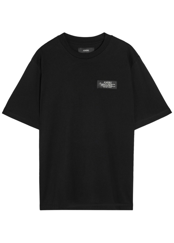 Photo: Amiri Spirit Logo-appliquéd Cotton T-shirt Black