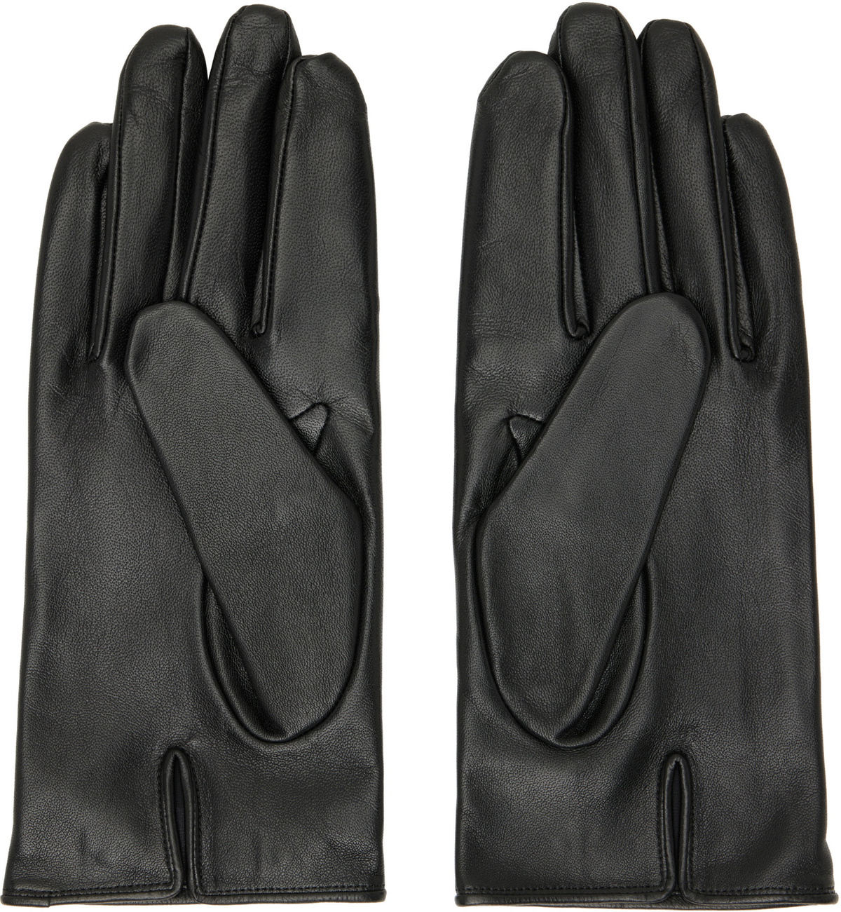 ssstein Black Leather Gloves