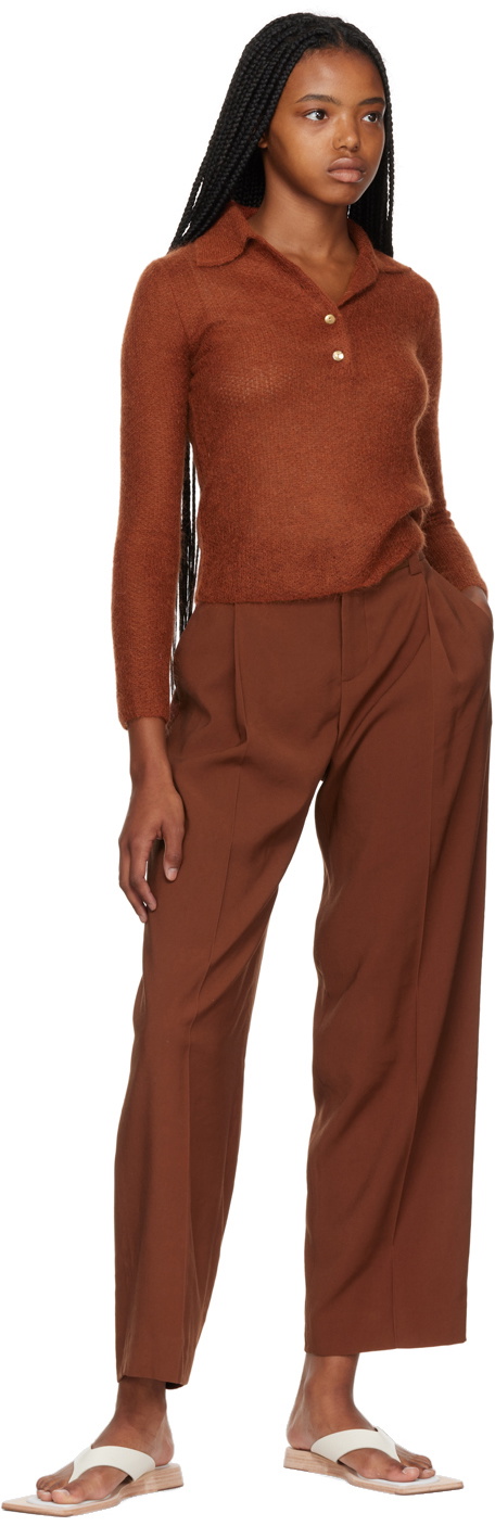 Vince Brown Brushed Polo