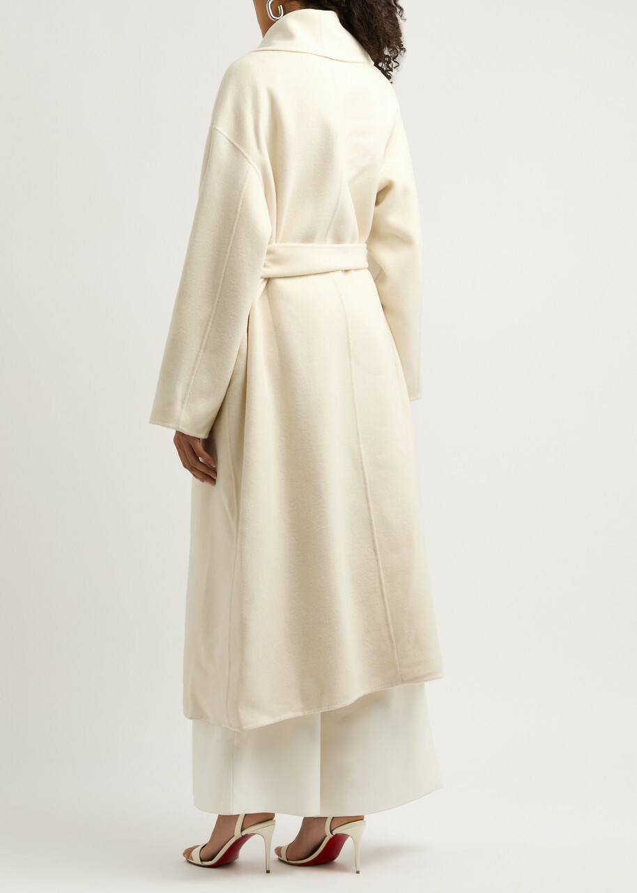 Aexae Belted Wool-blend Coat White