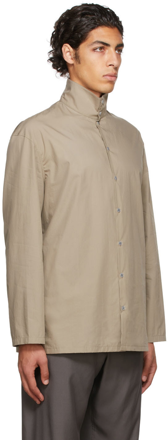 LEMAIRE HIGH COLLAR SHIRT GREIGE