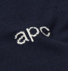 A.P.C. - Logo-Intarsia Cotton Sweater - Blue