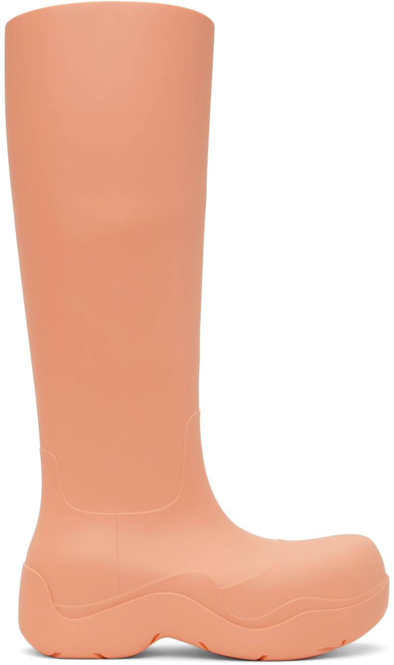ロングブーツ BOTTEGA VENETA FW21 PUDDLE BOOTS (667222_V00P04615) Bottega Veneta Pink Puddle Tall Boot Bottega Veneta