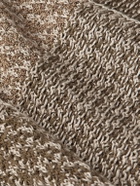 Loro Piana - Patchwork Linen, Silk and Cotton-Blend Sweater - Brown