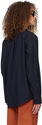 Marni Navy Contrast Stitch Shirt