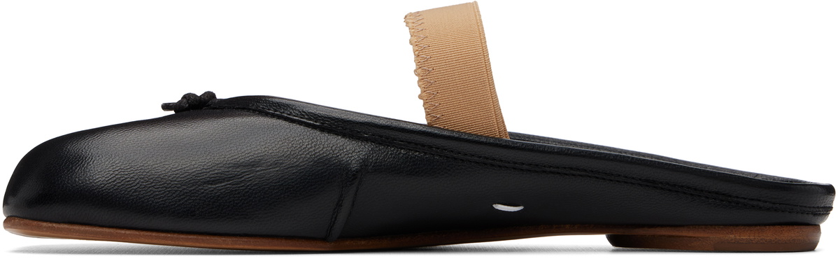 Maison Margiela Black Tabi Elastic Band Mule Flats