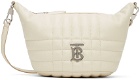 Burberry Off-White Quilted Crescent Lola Bag